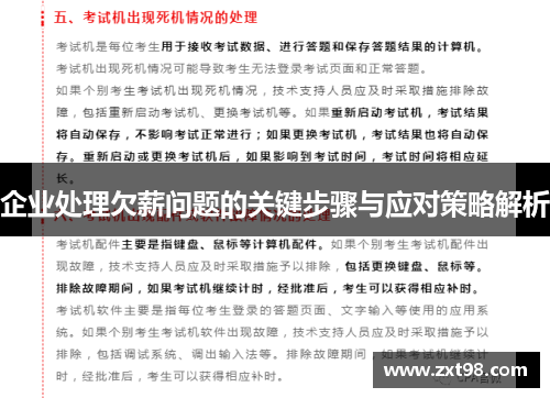 企业处理欠薪问题的关键步骤与应对策略解析